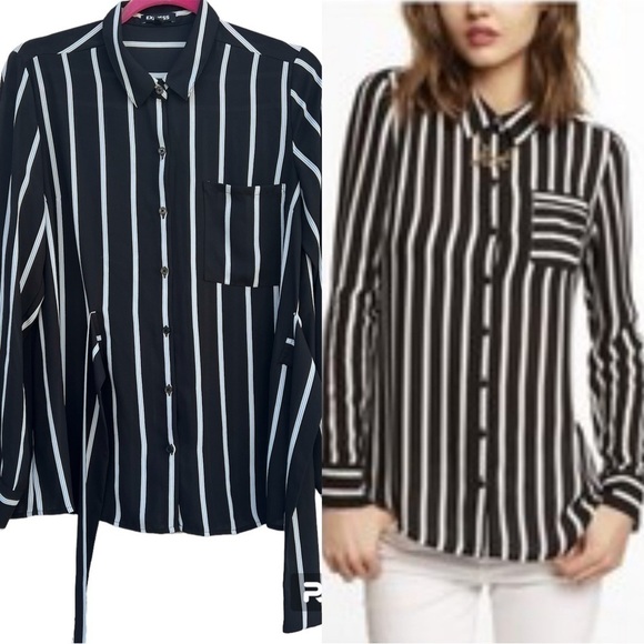 Express striped long sleeve one packet women shirt - Picture 1 of 8